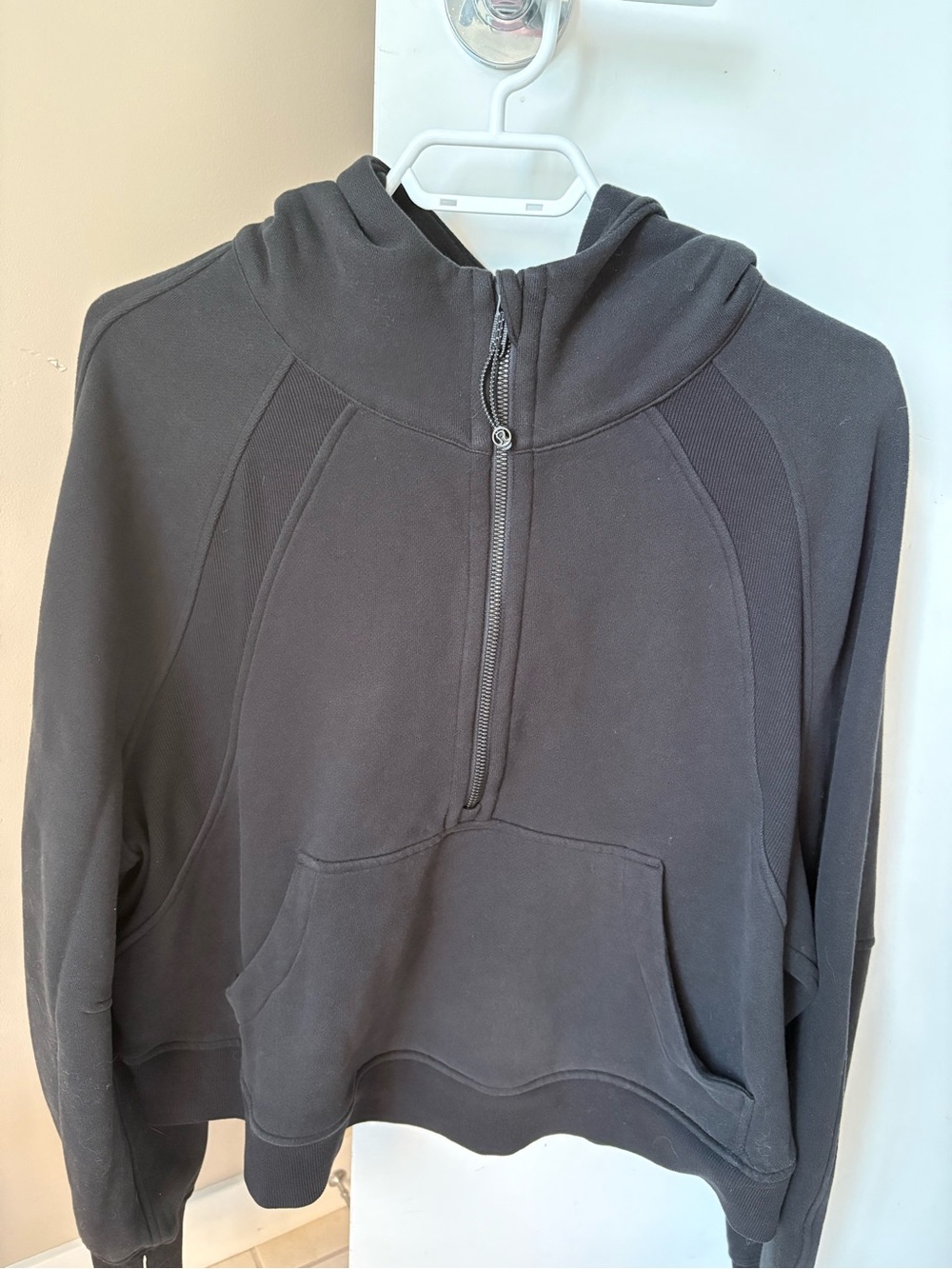 lululemon athletica Black Half-Zip V-Neck Hoodie Sweater
